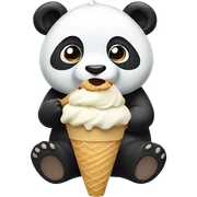 Panda eating ice cream sticker