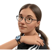 girl with glasses indoors sticker