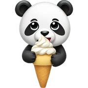Panda eating ice cream sticker