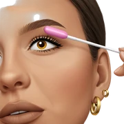 close-up of girl with earrings sticker