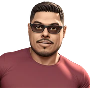 muscular man in red shirt sticker