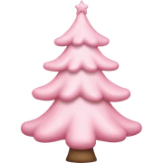 pastel pink christmas tree sticker