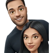 smiling couple casual portrait sticker
