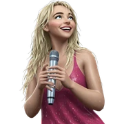 blonde girl singing in rain sticker