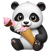 Panda eating ice cream sticker