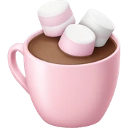 Light Pink mug of hot chocolate with marshmallows  sticker