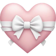 Pastel pink heart with white bow sticker