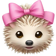hedgehog with a pink bow sticker