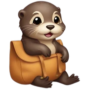 Baby otter with bag sticker