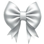 white satin bow sticker