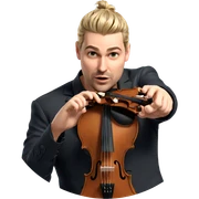 blonde boy with violin sticker