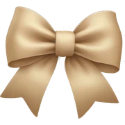 beige bow sticker