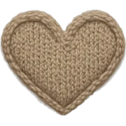 Knitted beige heart sticker