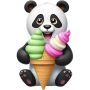 Panda eating ice cream sticker
