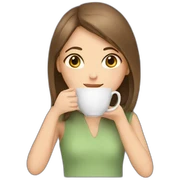 Girl cuddling drinking tea sticker