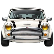 white classic mini cooper sticker
