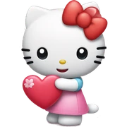 hello kitty holding heart  sticker
