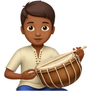Boy playing tabla an indian music instrument  sticker