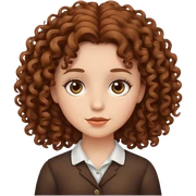 Girl brown curly hair sticker