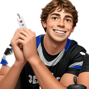 smiling boy with brown hair sticker