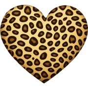 leopard print heart  sticker