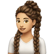 chica morena pelo largo con trenza sticker