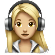 blondie in headphones  sticker
