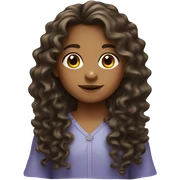 Little girl with long curly hair sticker