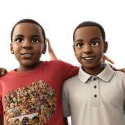 boys smiling in collared shirts sticker