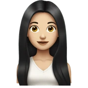 a girl with long black hair white-skinned sticker