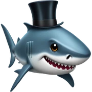 Shark with a top hat sticker