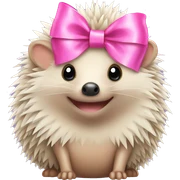 hedgehog with a pink bow sticker