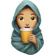 girl inside a blanket sipping coffee eyes closed sticker
