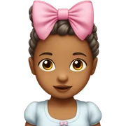 Baby girl with pink bow sticker
