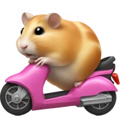 hamster on motorroller sticker