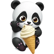 Panda eating ice cream sticker