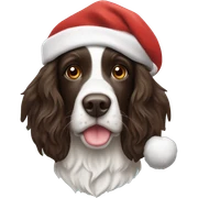 Springer spaniel with Santa hat sticker