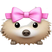 hedgehog with a pink bow sticker