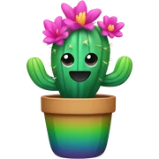 Rainbow cactus sticker