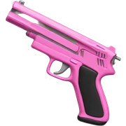 Pink gun sticker