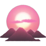 Pink rising sun sticker