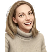 smiling girl in cozy sweater sticker