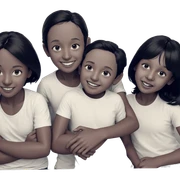 smiling friends in black and white sticker