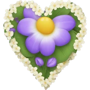Flower heart sticker