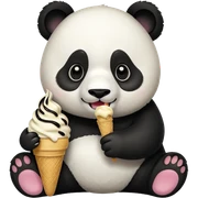 Panda eating ice cream sticker