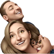 warm embrace with joyful smiles sticker