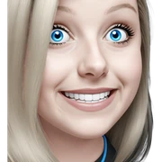 smiling girl with blue eyes sticker