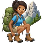 black female hiking sticker
