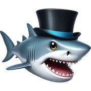 Shark with a top hat sticker