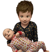 happy boy in pajamas sticker